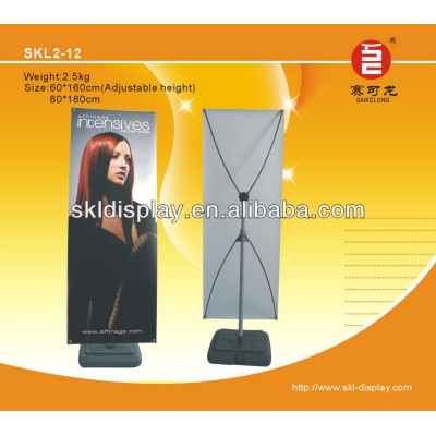 outdoor use advertising with water base X banner stand